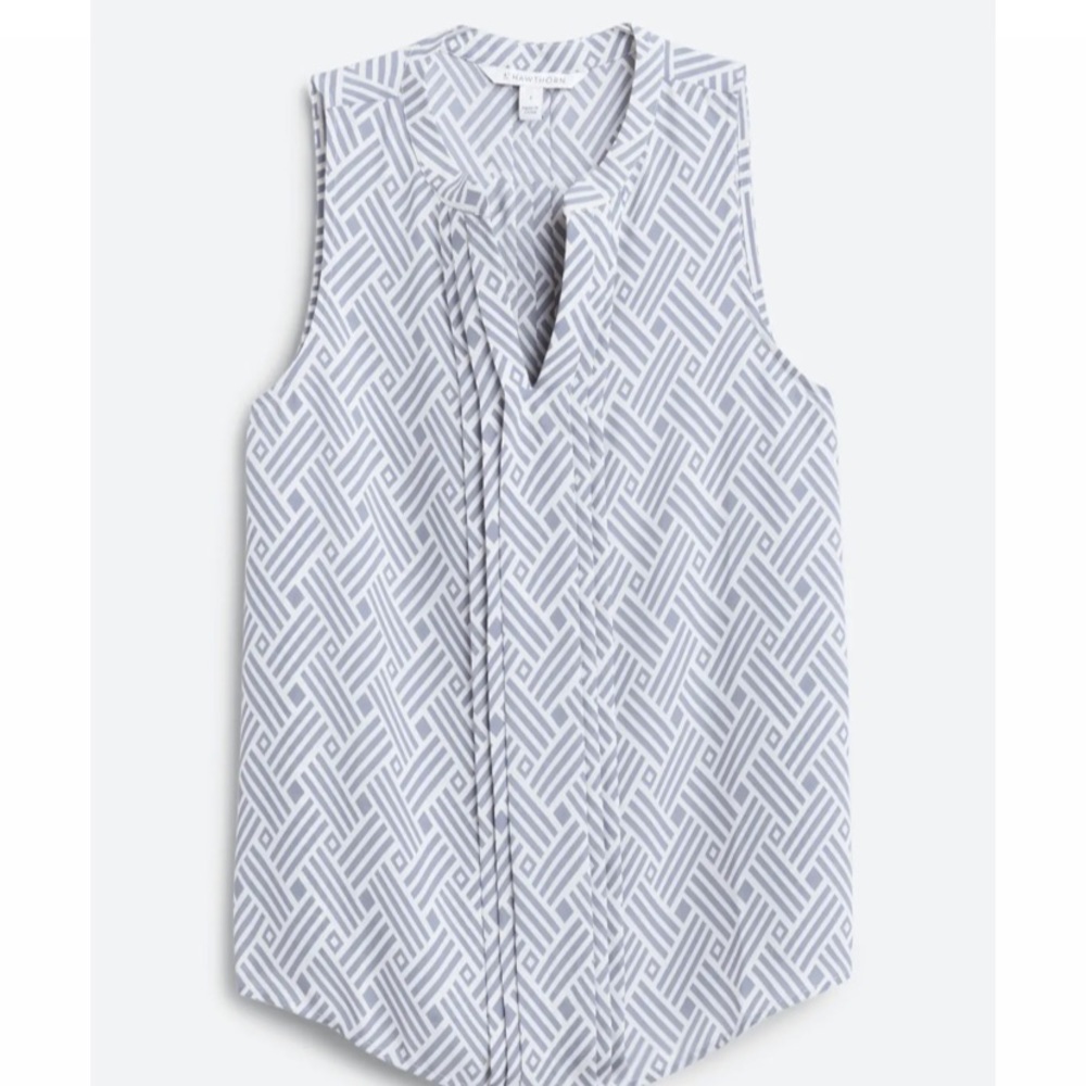 Pleat Detail Split Neck Blouse